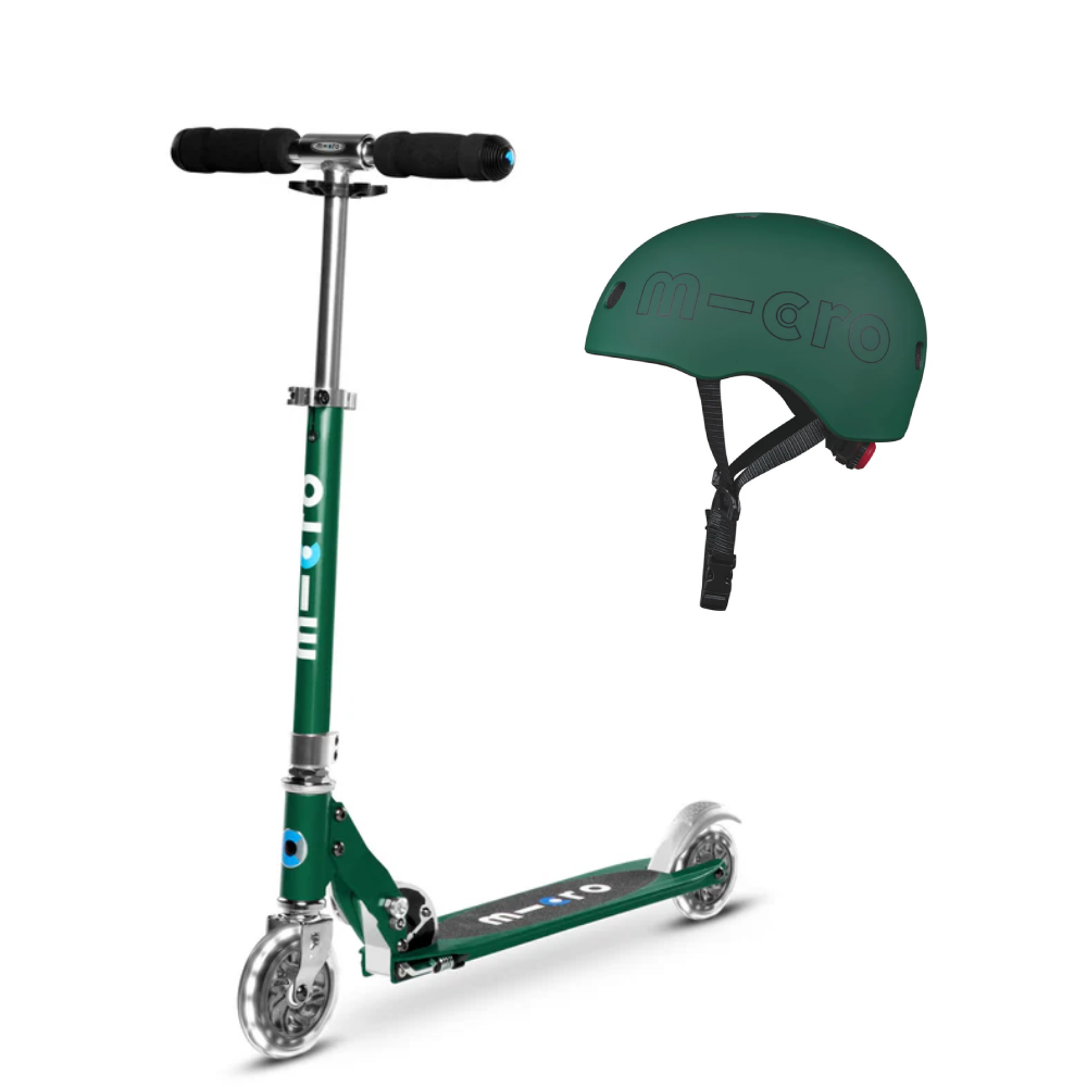 Bundle Micro Sprite Verde + Casco con Luce Verde Muschio