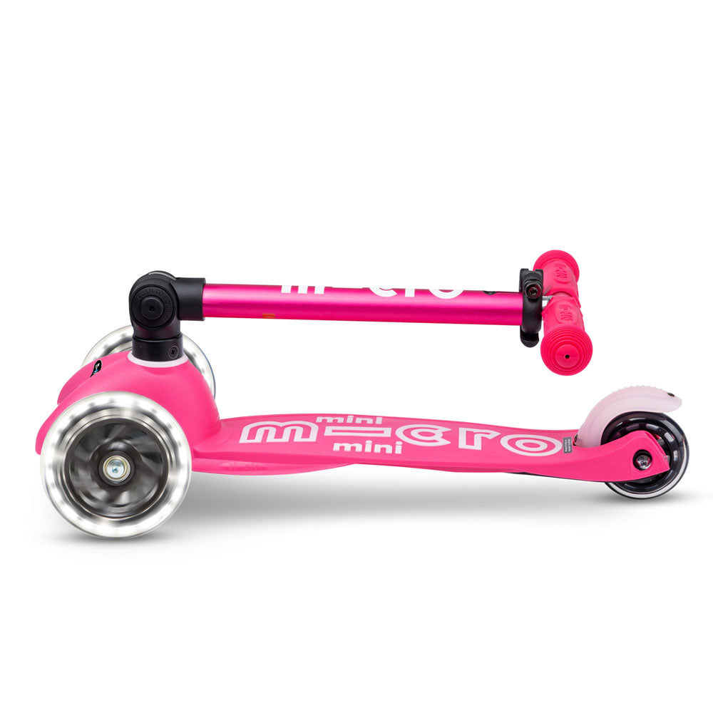 Monopattino bambino Mini Micro Deluxe LED pieghevole rosa