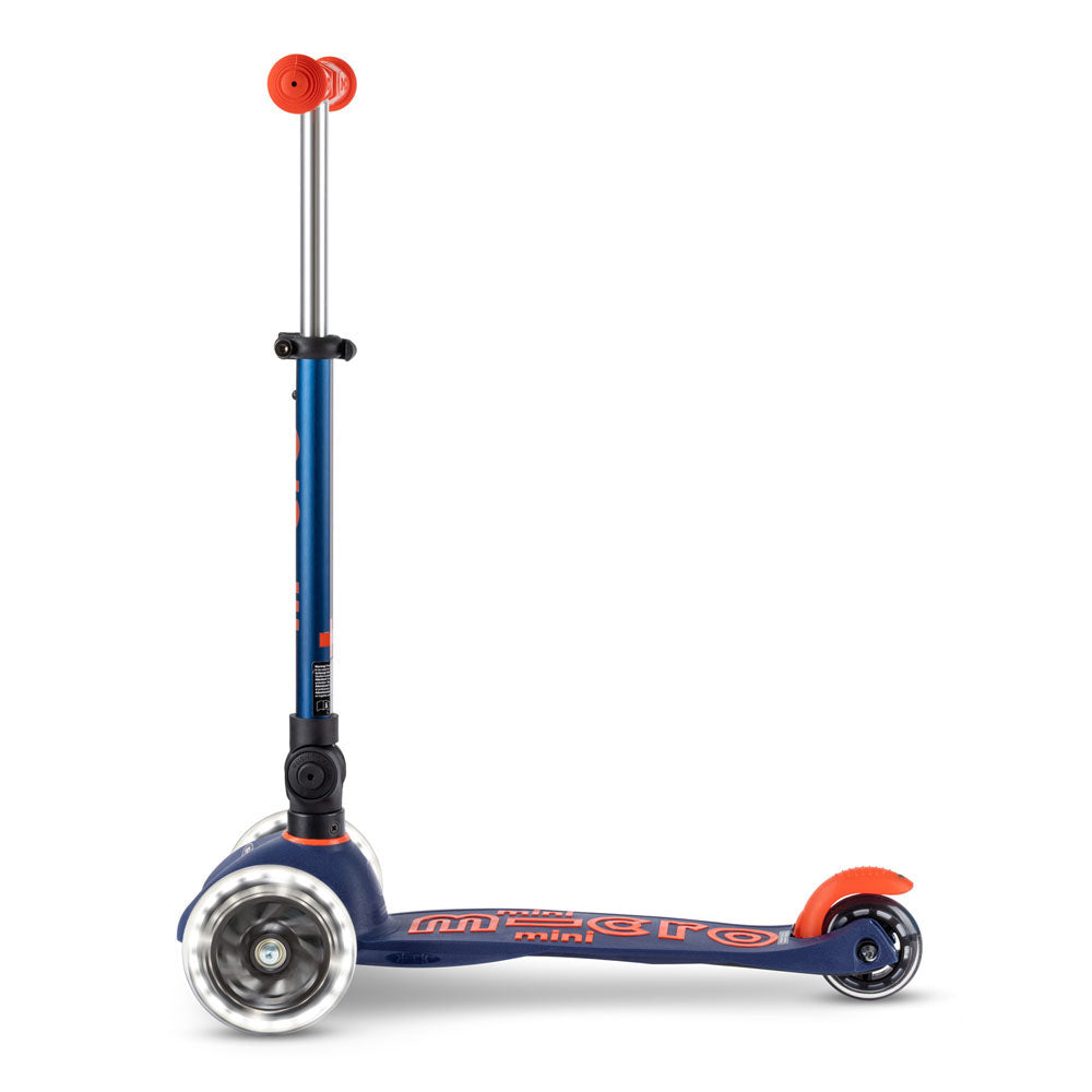 Monopattino bambino Mini Micro Deluxe LED pieghevole blu