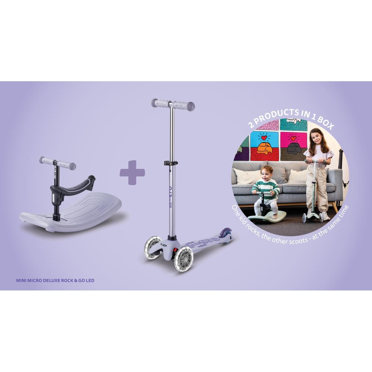 Dondolo e monopattino Mini Micro deluxe LED lavanda