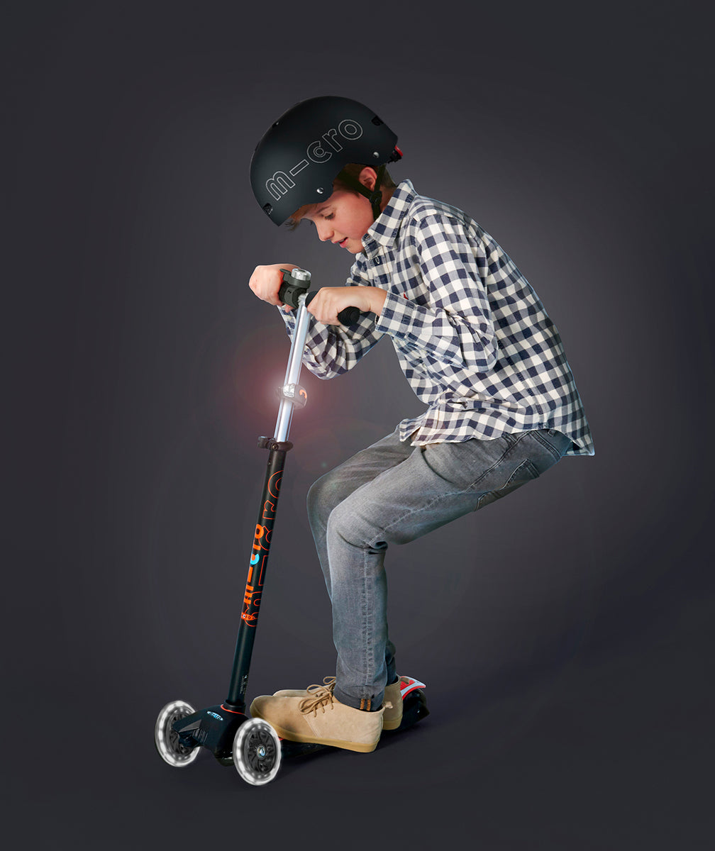 Monopattino bambino Maxi Micro Deluxe LED nero