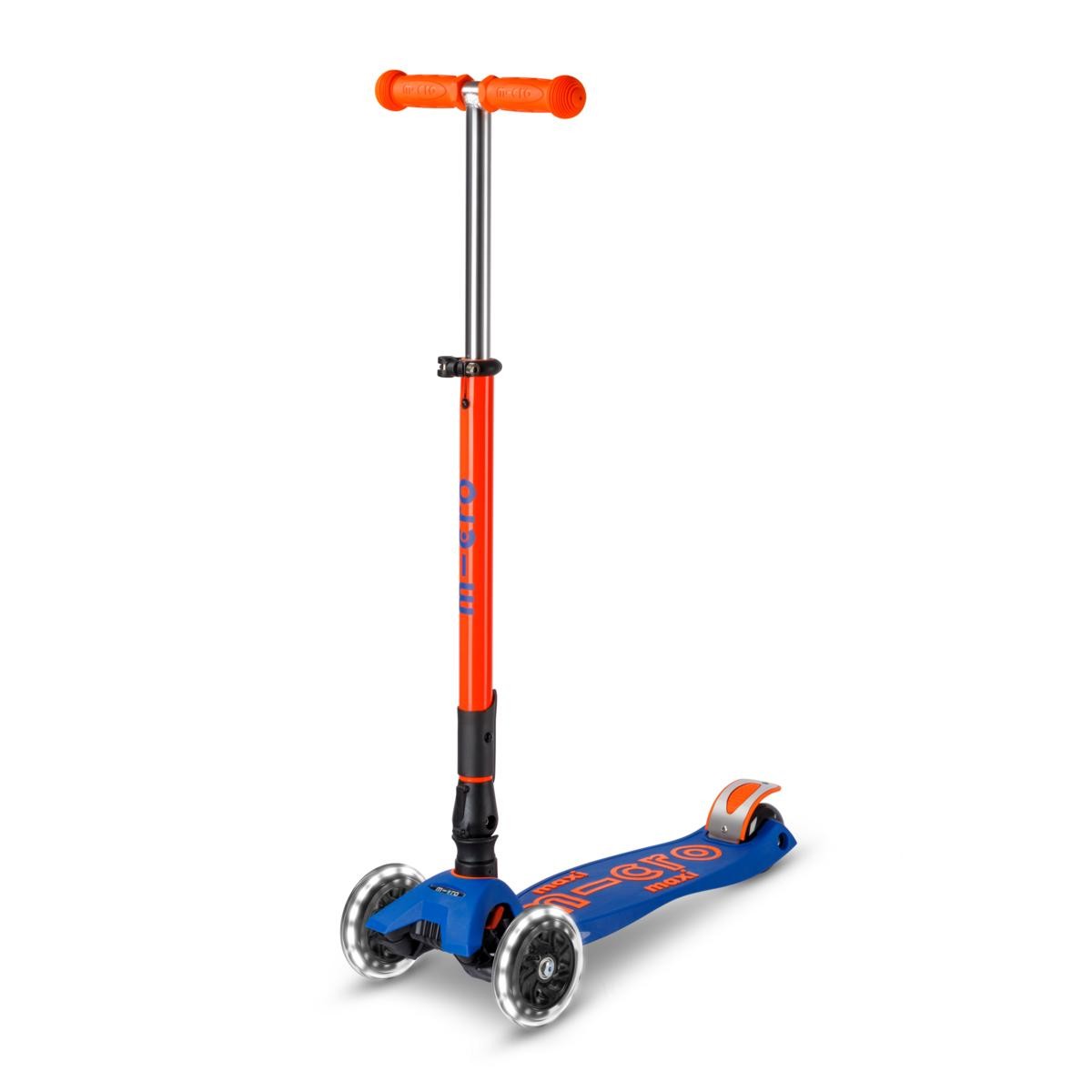 Monopattino bambino Maxi Micro Deluxe pieghevole blu neon