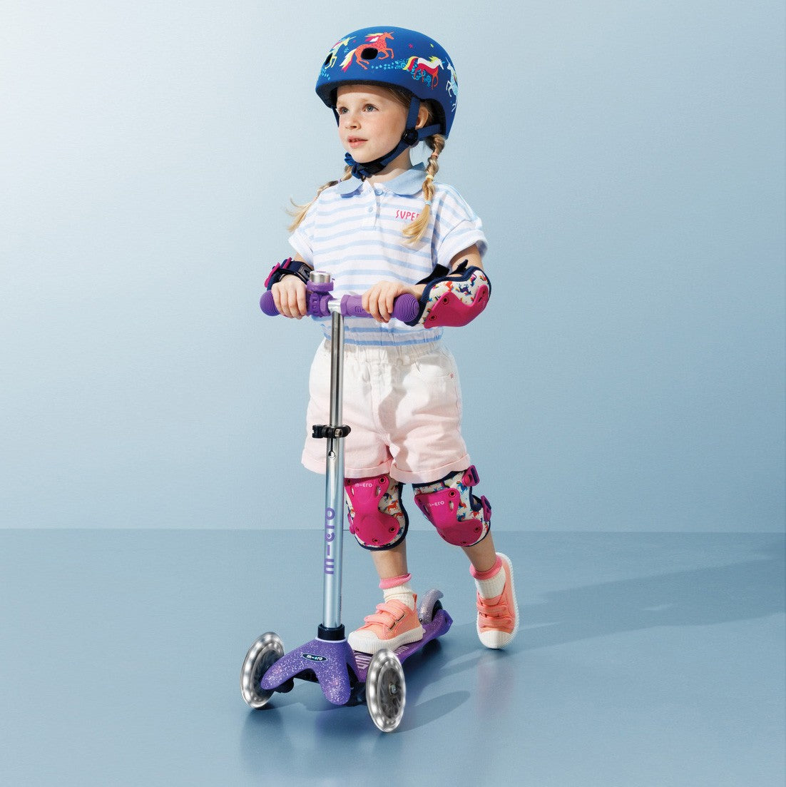 Monopattino bambino Mini Micro Deluxe LED viola glitter