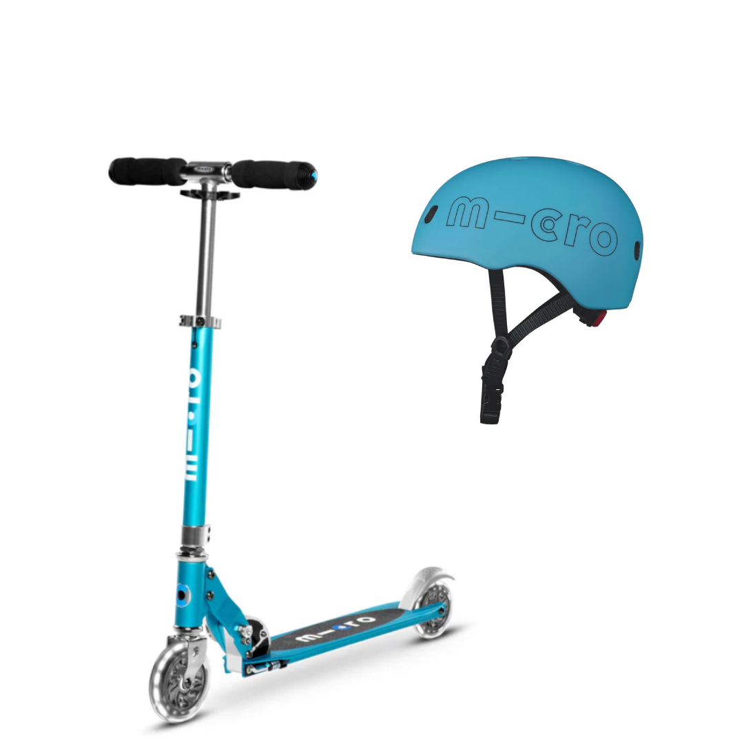 Bundle Micro Sprite Blu Oceano + Casco con Luce Blu Oceano