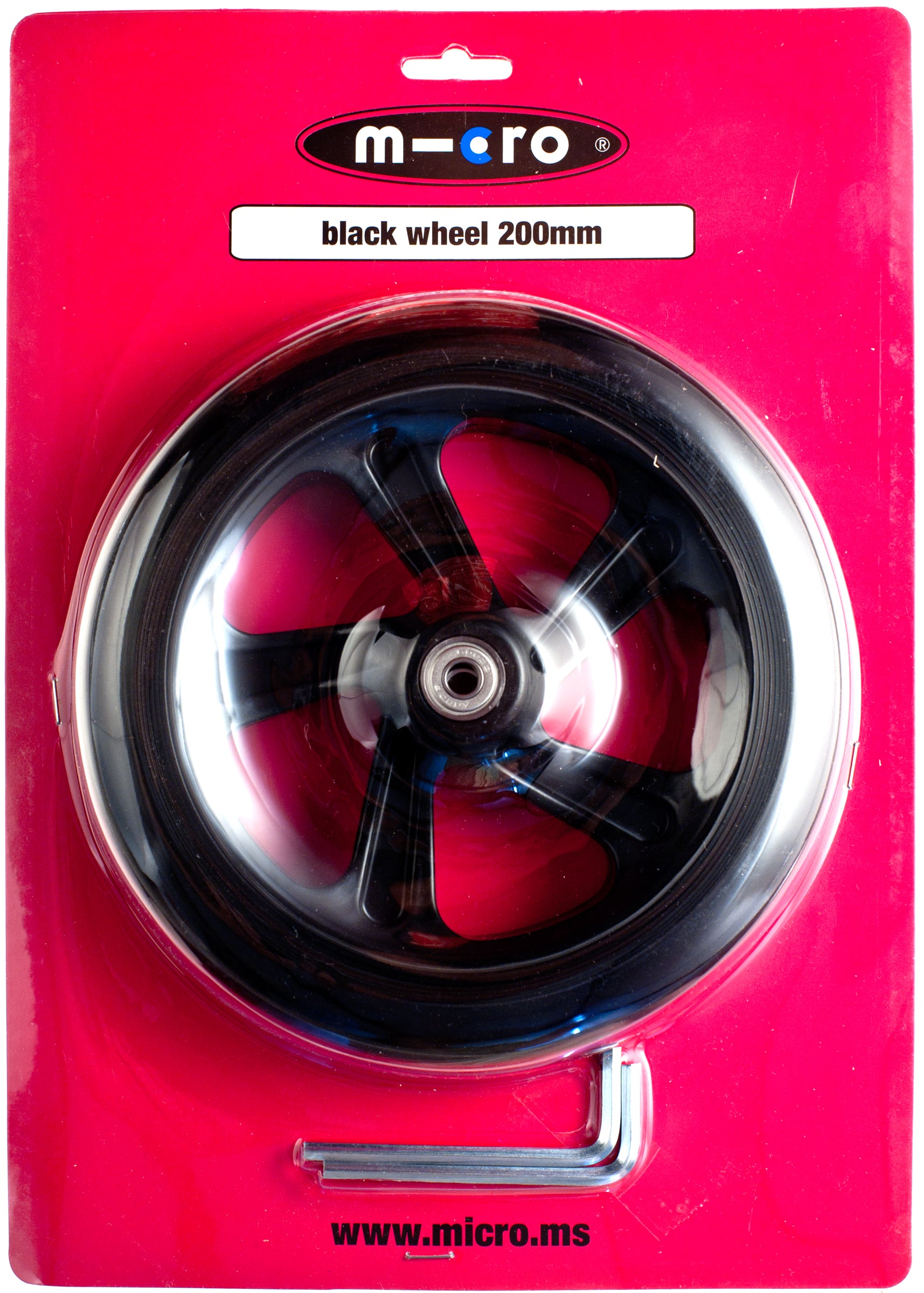 Ruota Micro PU nera 200 mm