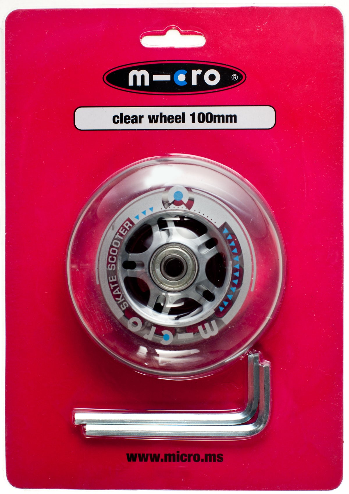 Ruota Micro PU trasp 100 mm